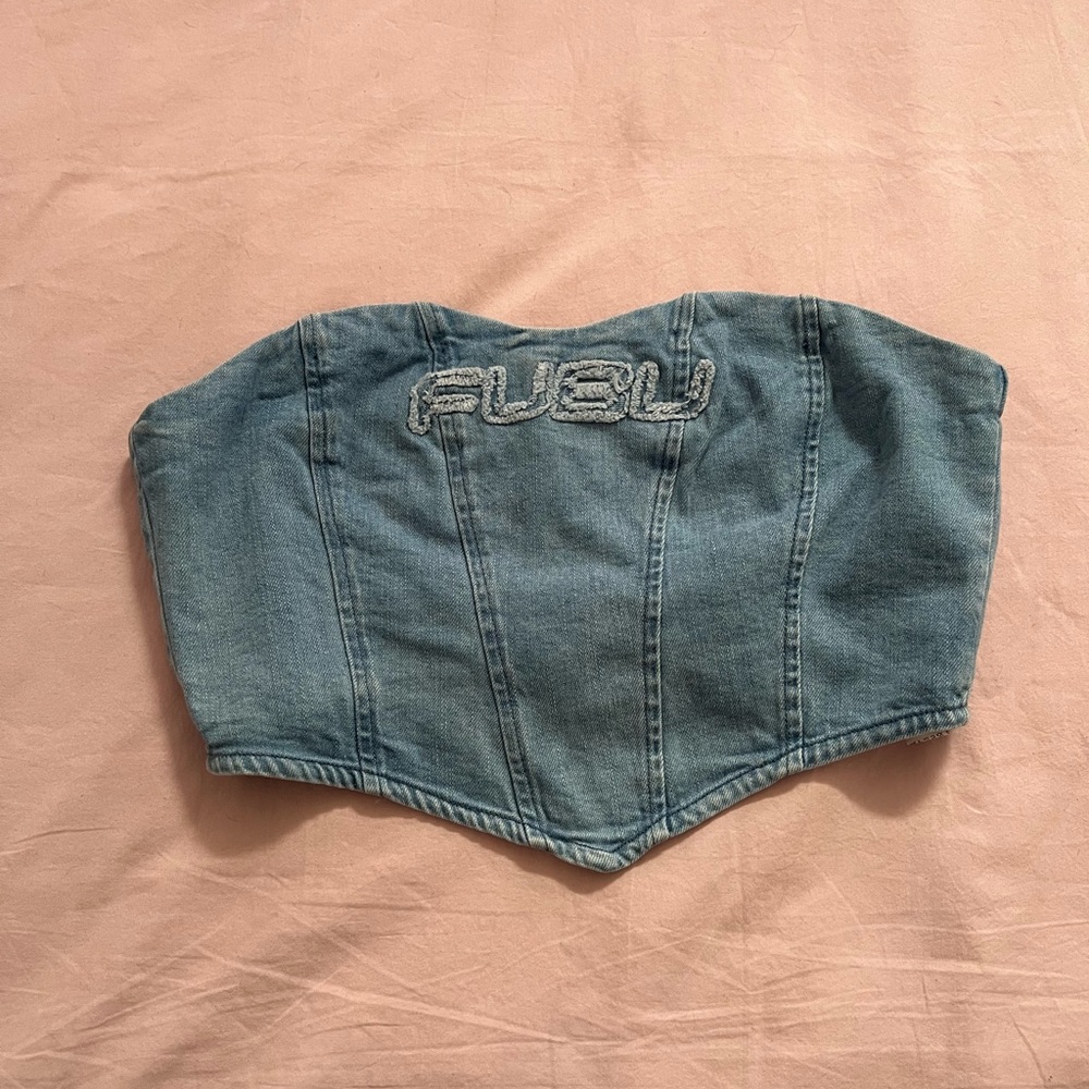 Forever 21 Light Blue Denim Zip-Up